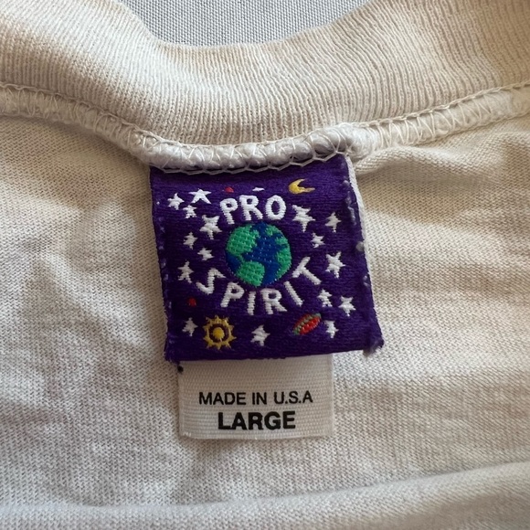 PRO SPIRIT 80’s Vintage Single Stitch Crop Top T-Shirt, Size Large - Picture 2 of 5